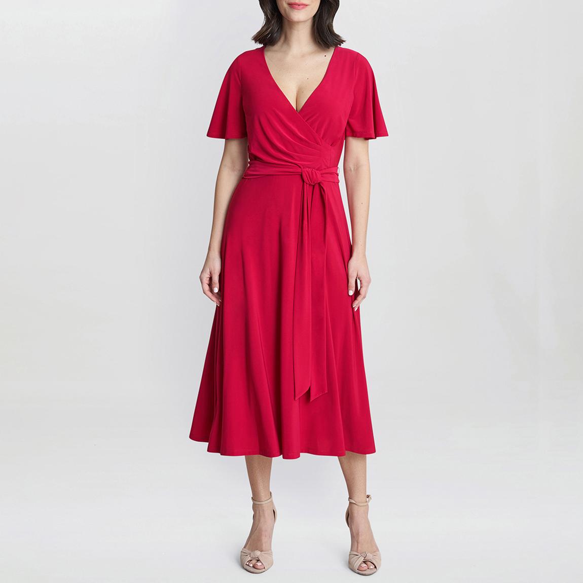 Red Donna Jersey Midi Dress main product photo