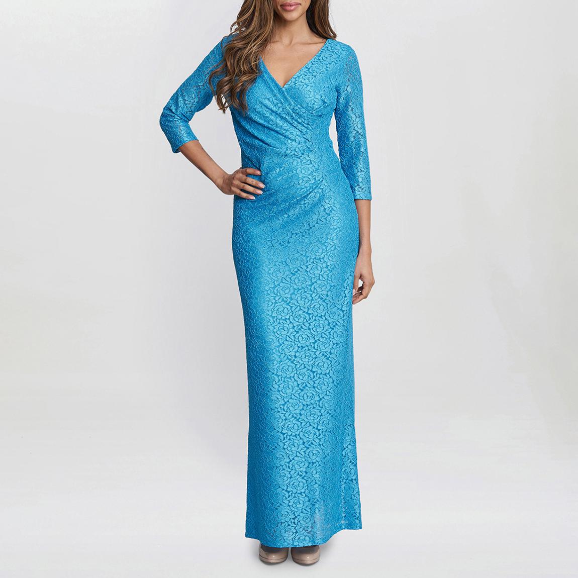 Blue Fearne Lace Wrap Maxi Dress main product photo