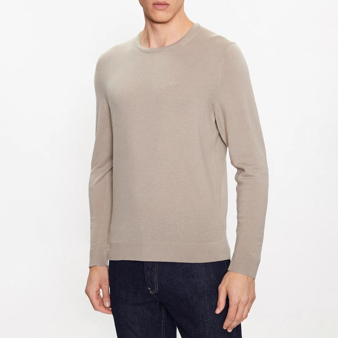 Stone Merino Crew Neck Jumper main product photo