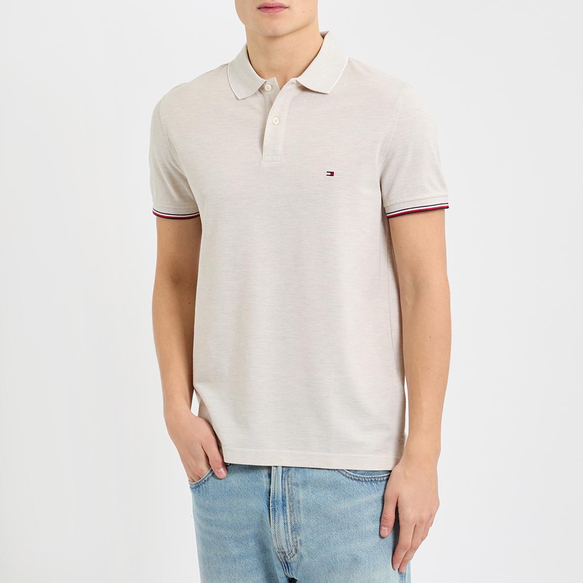 Sand Oxford Tipping Slim Polo Shirt main product photo