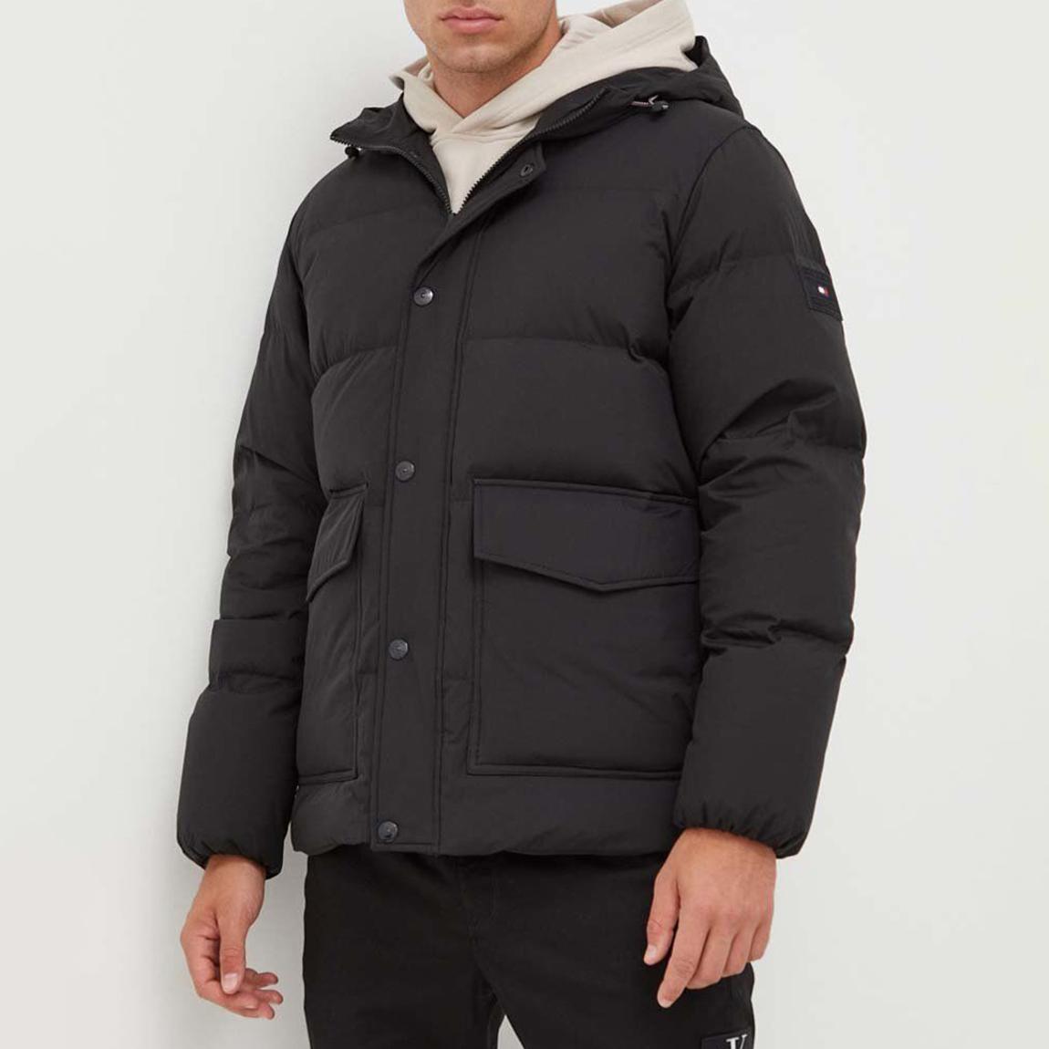 Black Hooded Puffer Jacket main product photo