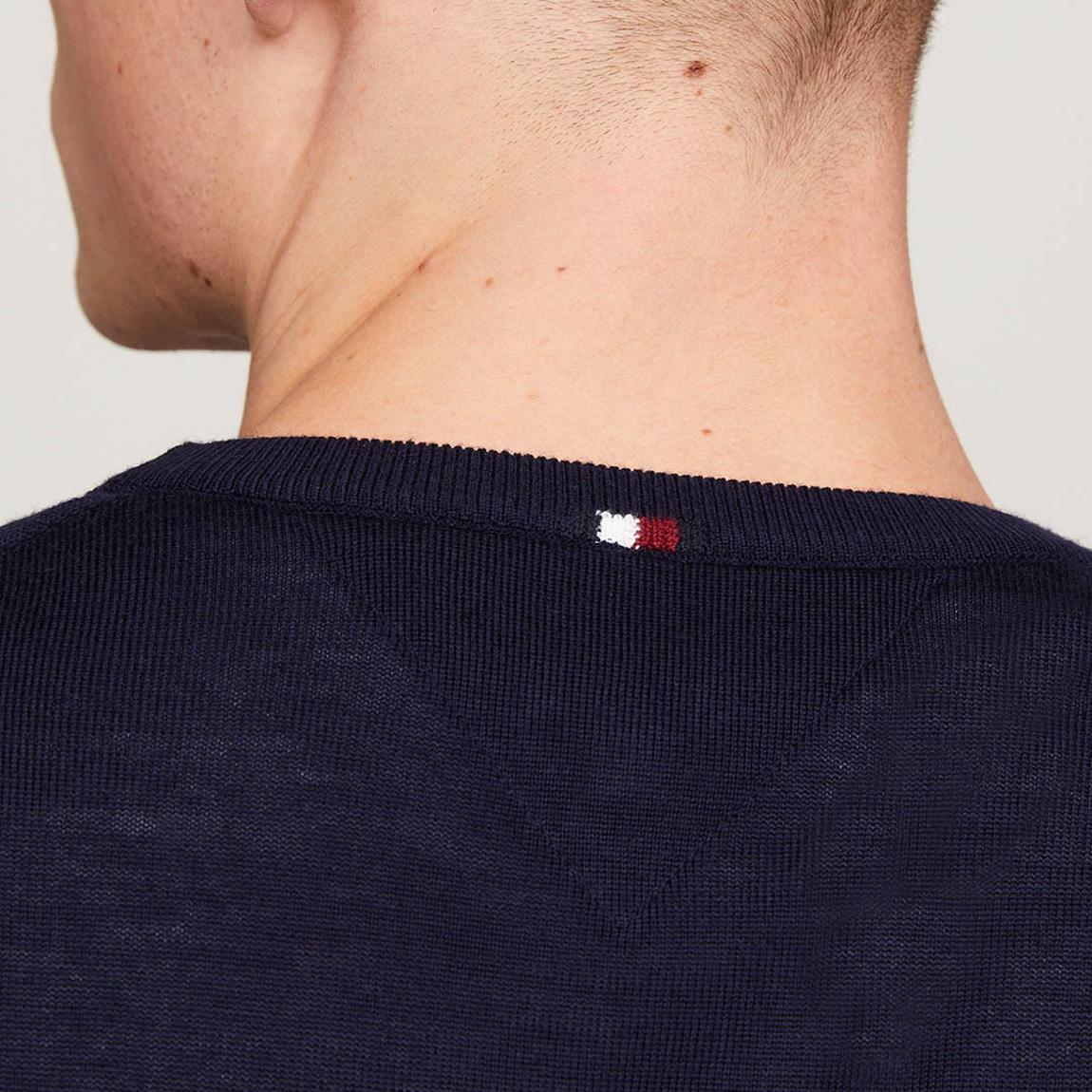 Navy Fine Knit Merino Wool Jumper main product photo