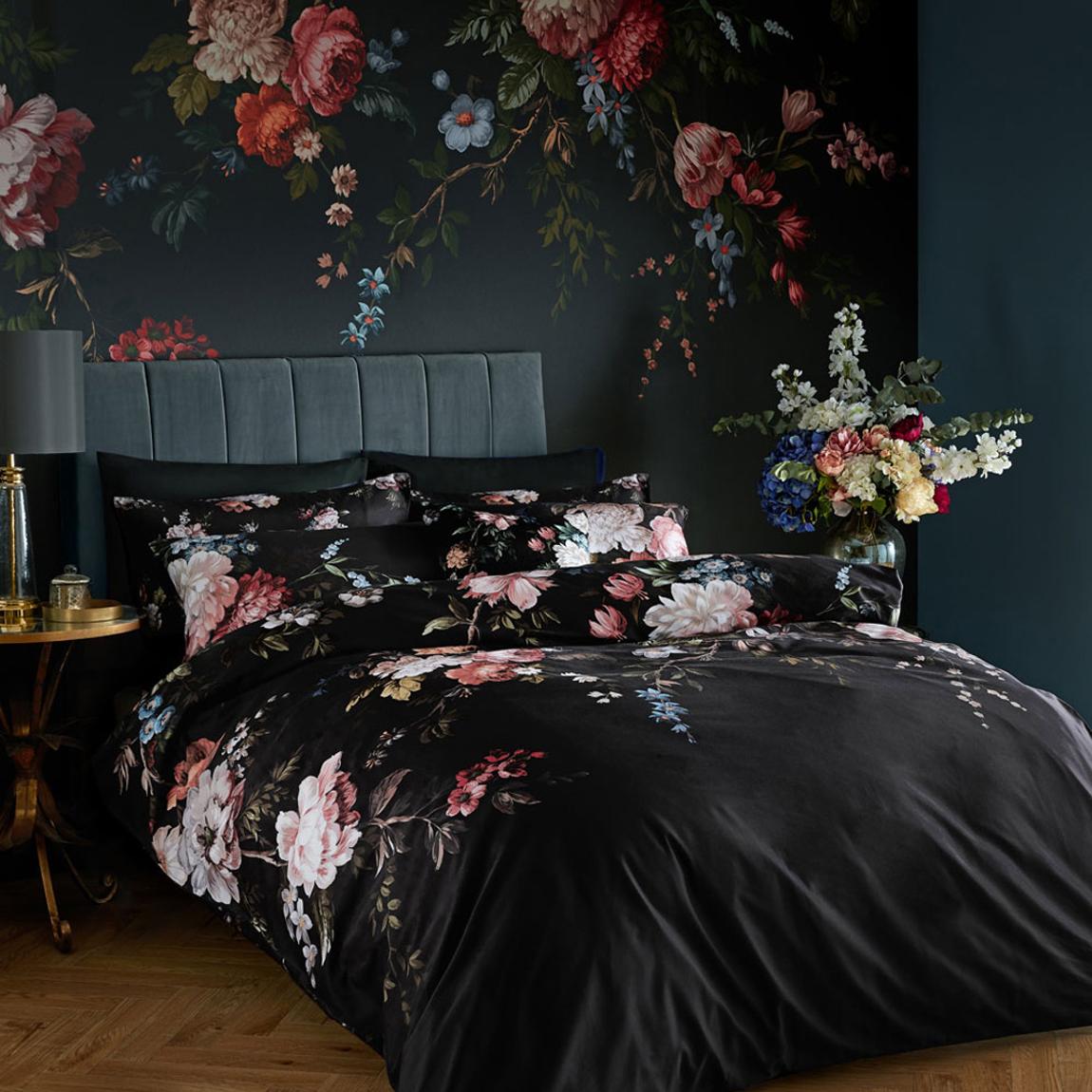 Hague Fleurs Black King Bedset main product photo