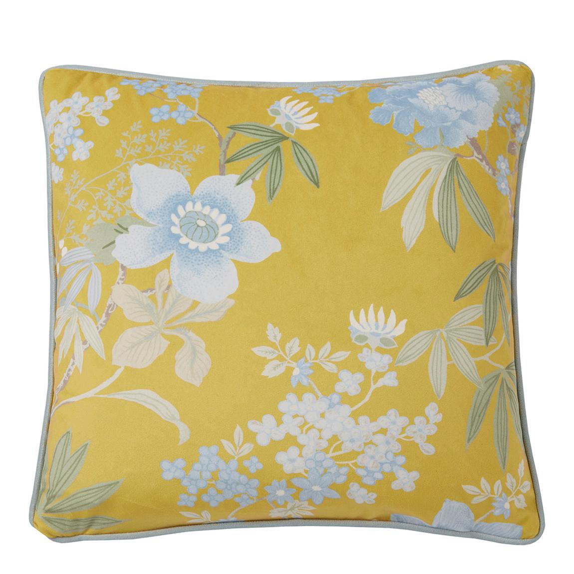 Kimono Dreams Feather Cushion, Yellow main product photo