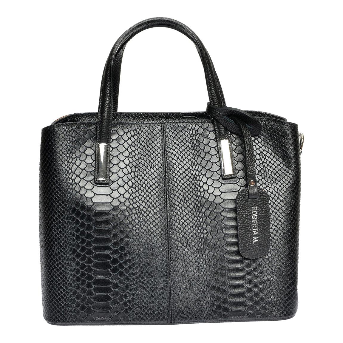 Roberta M Black Top Handle Ba main product photo