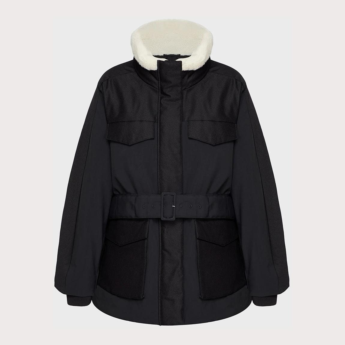 Black Down Short Parka Coat main product photo