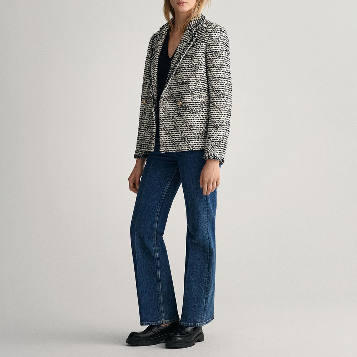Cream Tweed Wool Blend Blazer main product photo