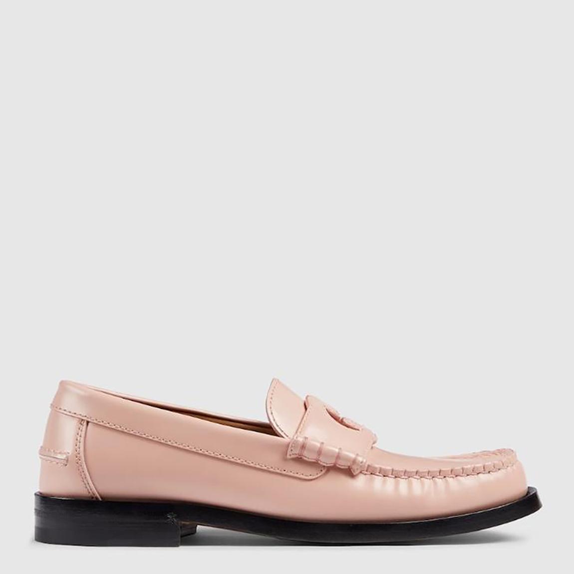 Pink Interlocking G Leather Loafers main product photo