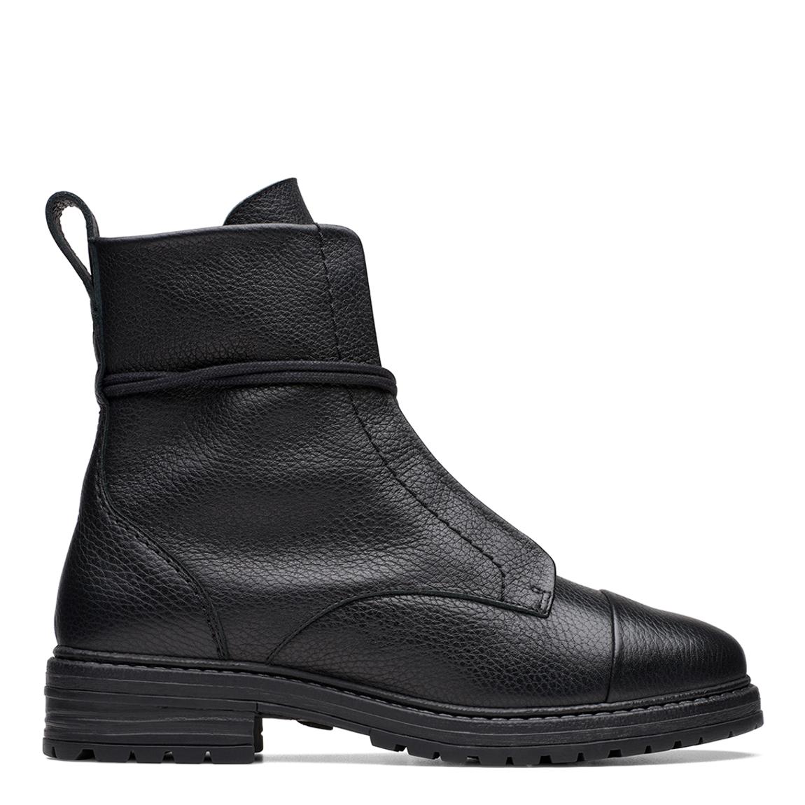 Women's Black Leather Rixley Lace Ankle Boots main product photo