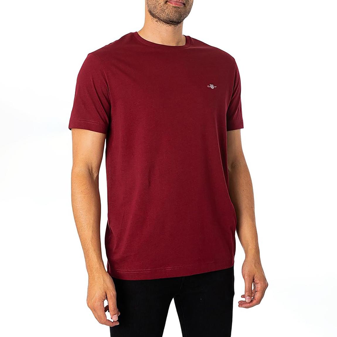 Burgundy Shield Logo Crew Neck T-Shirt main product photo