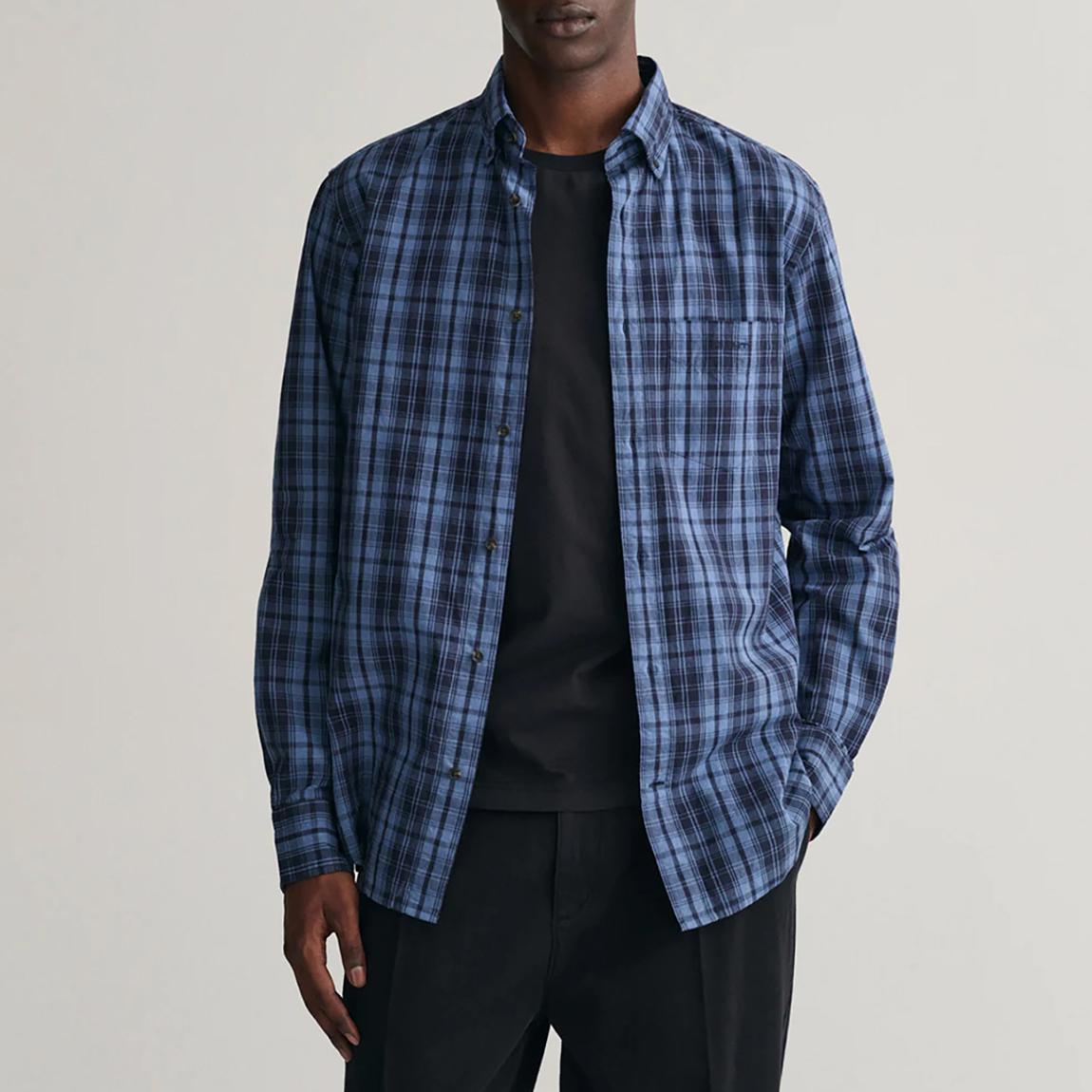 Black Check Poplin Embroidered Shirt main product photo