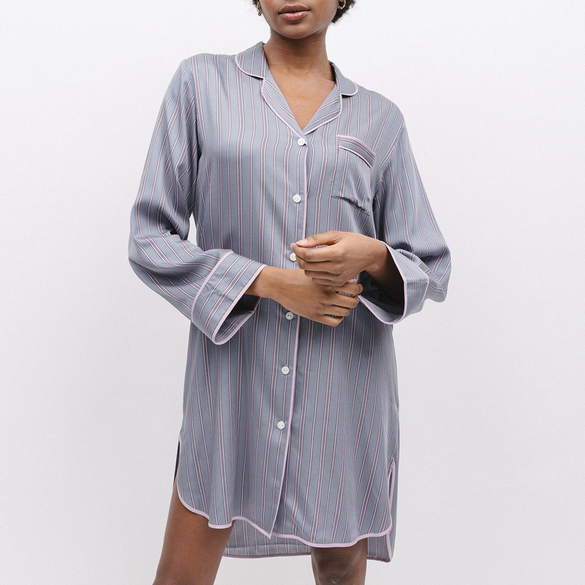 Grey Highgate Printed Stripe Nightshirt main product photo
