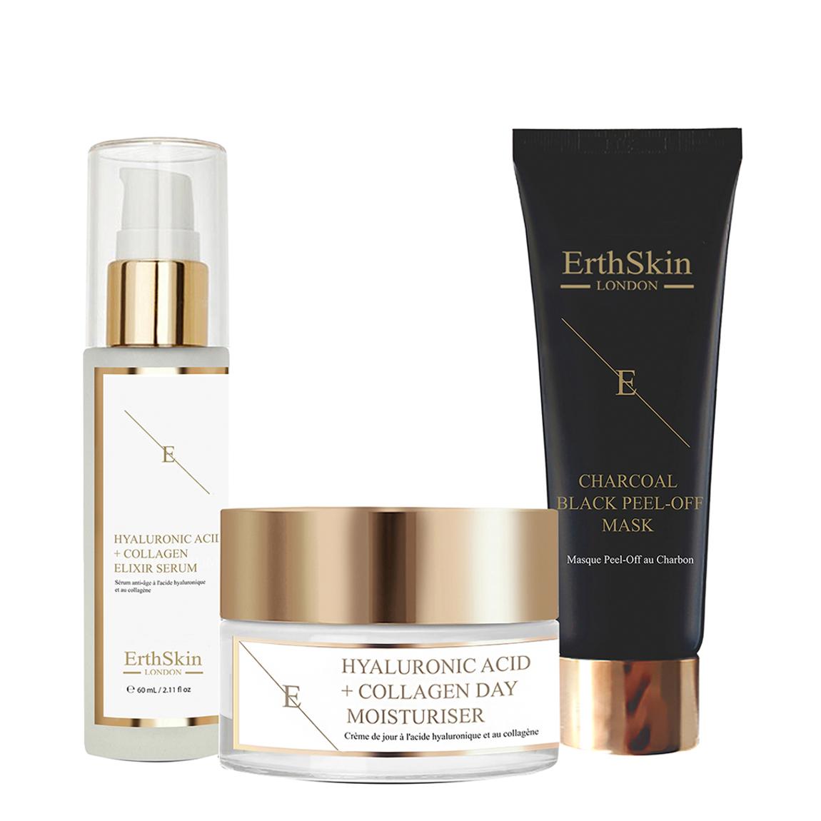 Hyaluronic Acid &Amp; Collagen Amino Acids Day Cream + Hyaluronic Acid &Amp; Collagen Serum - 60Ml +Purifying Charcoal Black Peel-Off Mask 24K Gold - 50Ml main product photo