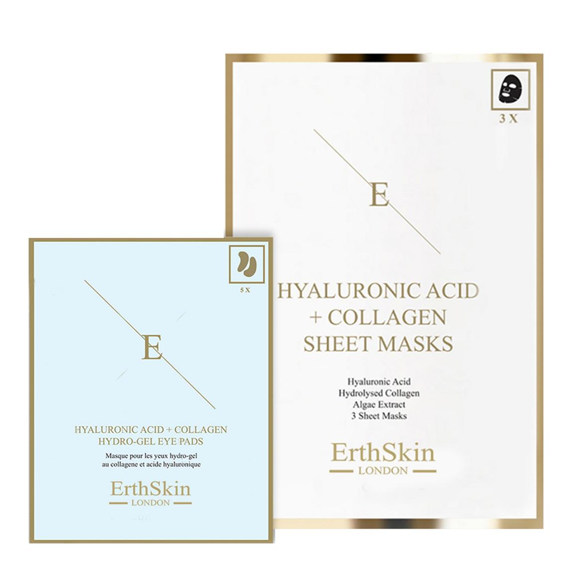 Hyaluronic Acid &Amp;Amp; Collagen Mask - 3 Sheets + Hyaluronic Acid + Collagen Hydrogel Eye Pads 5 X 2 main product photo
