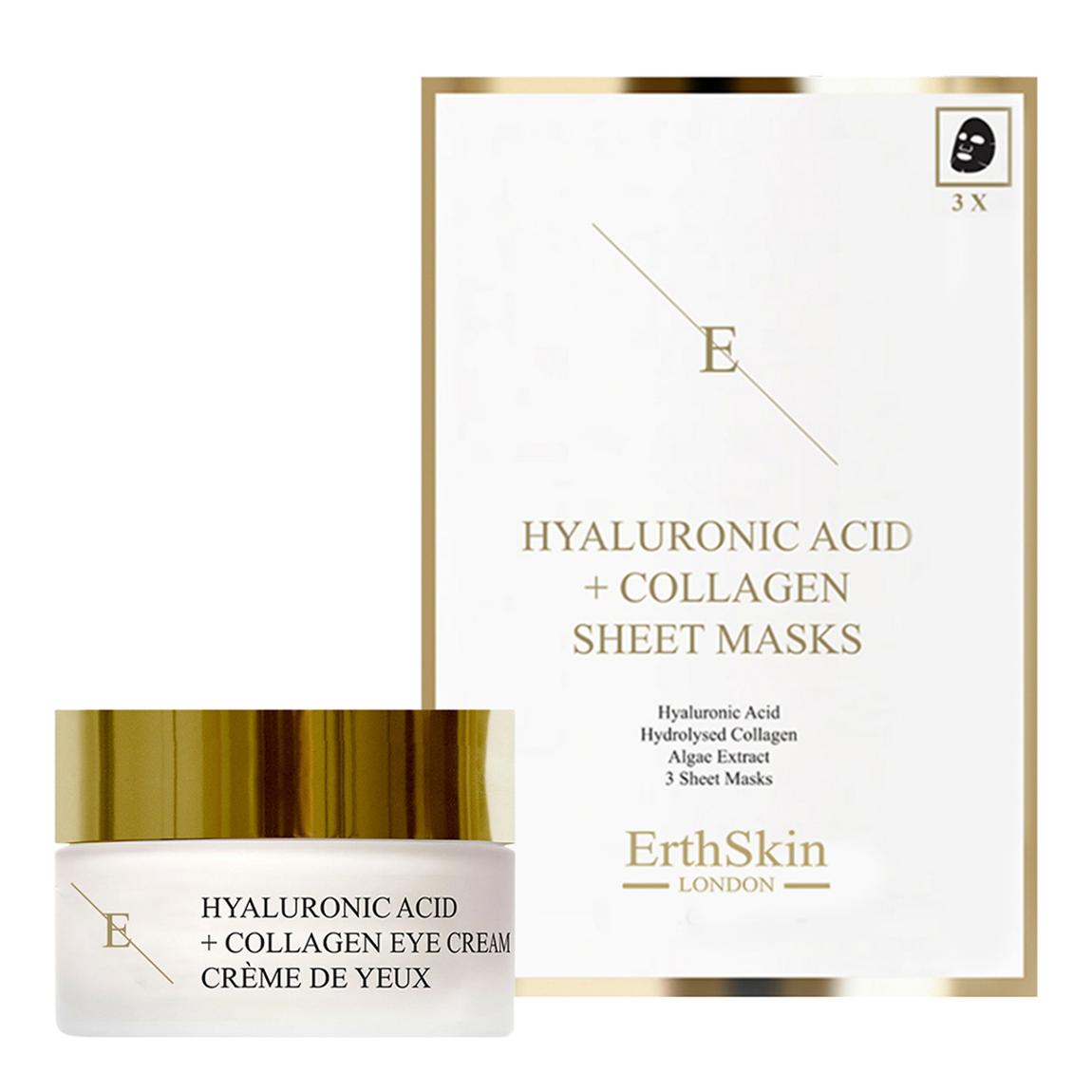Hyaluronic Acid &Amp;Amp; Collagen Mask - 3 Sheets + Hyaluronic Acid + Collagen Pro Age Eye Cream 30Ml main product photo