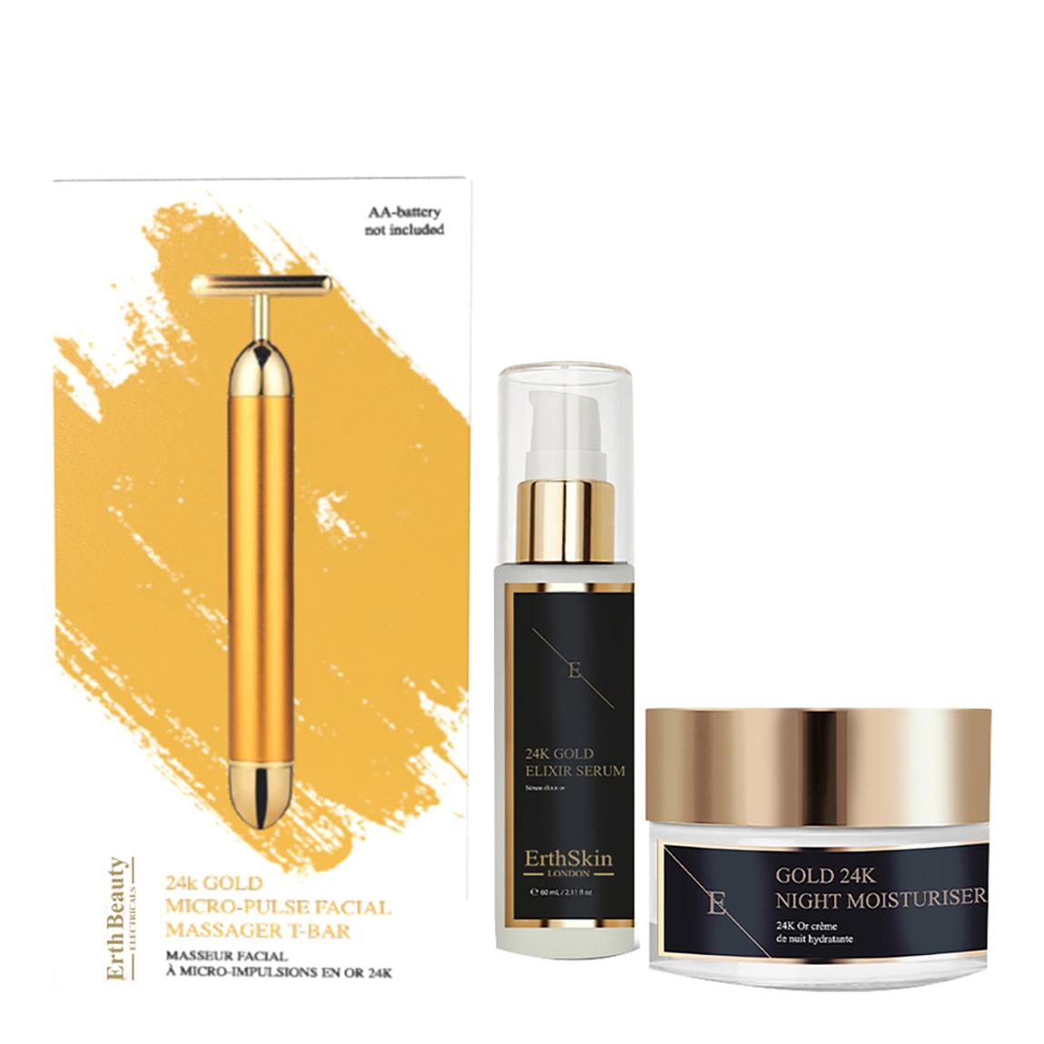 24K T Bar Massager + 24K Gold Cream 50Ml + With 24K Serum 60Ml main product photo