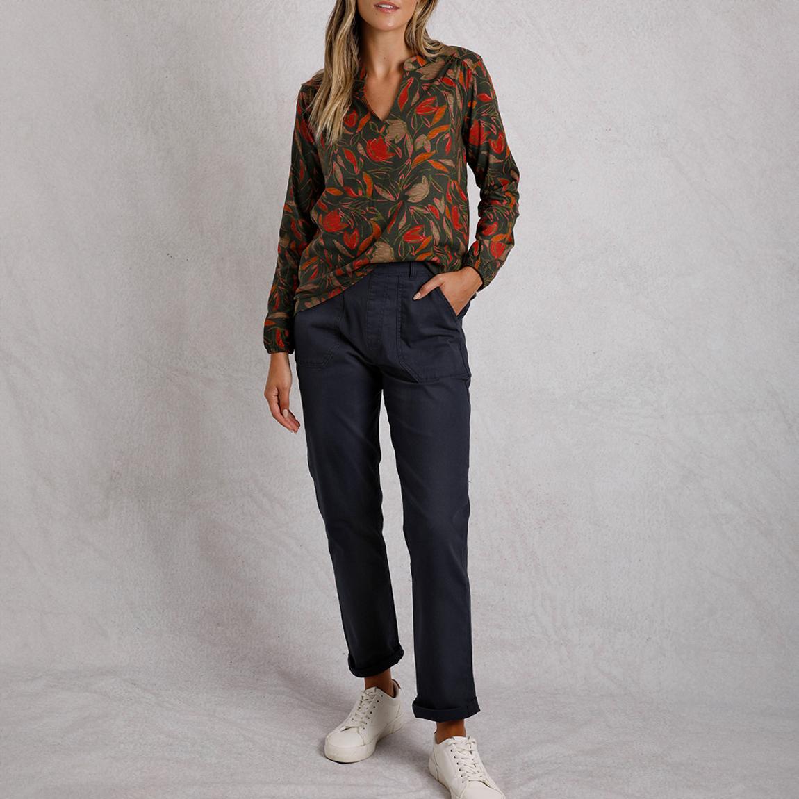 Navy Malorri Cotton Trousers main product photo