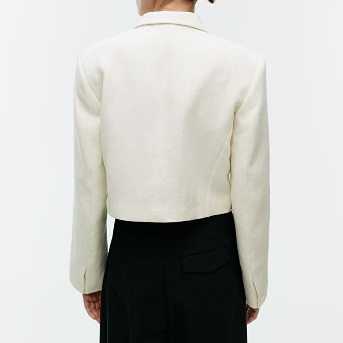 Cream Cropped Blazer main product photo