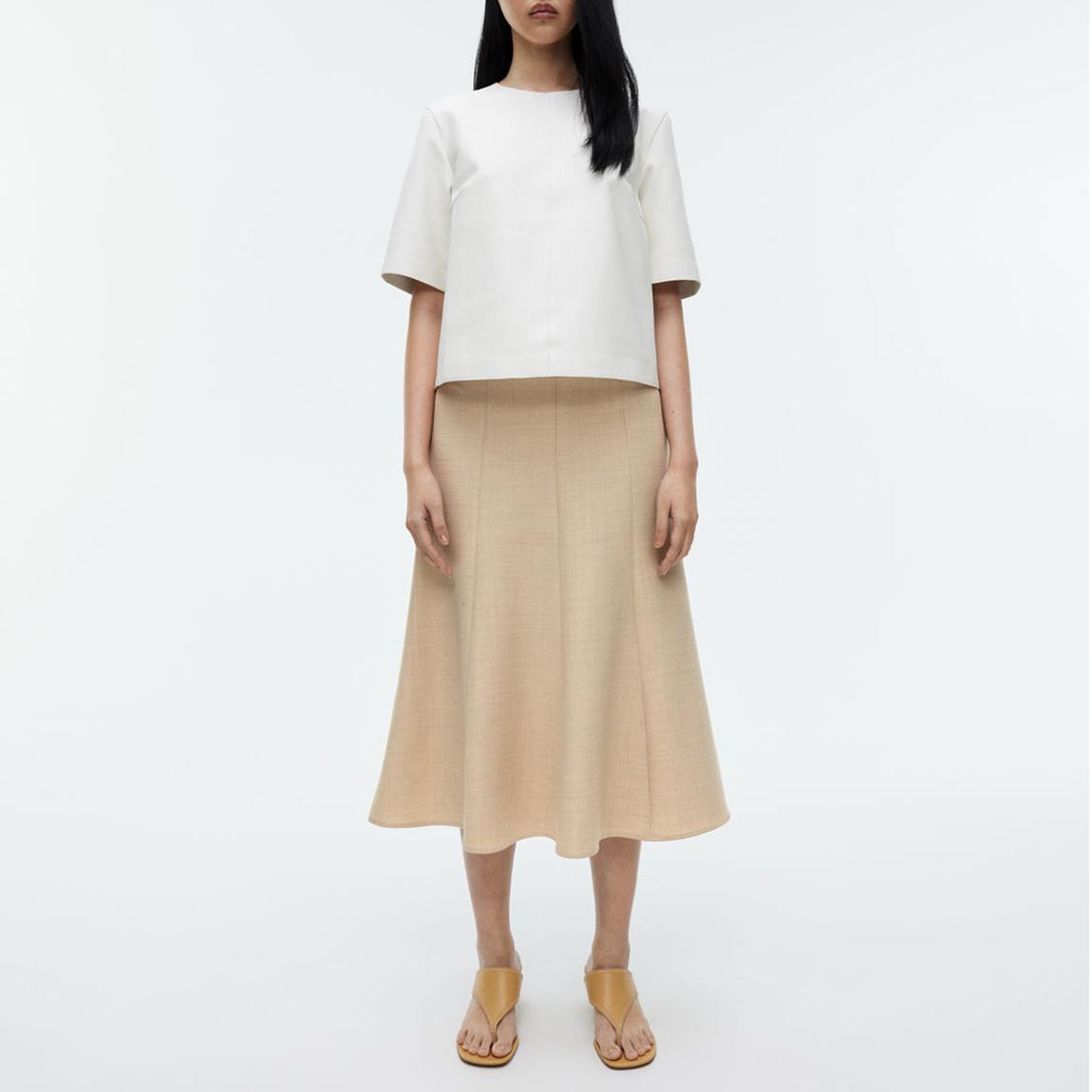 L'AppartementKnit Flare Skirtベージュ36 ARKET Beige Panel Flare Midi Skirt - BrandAlley