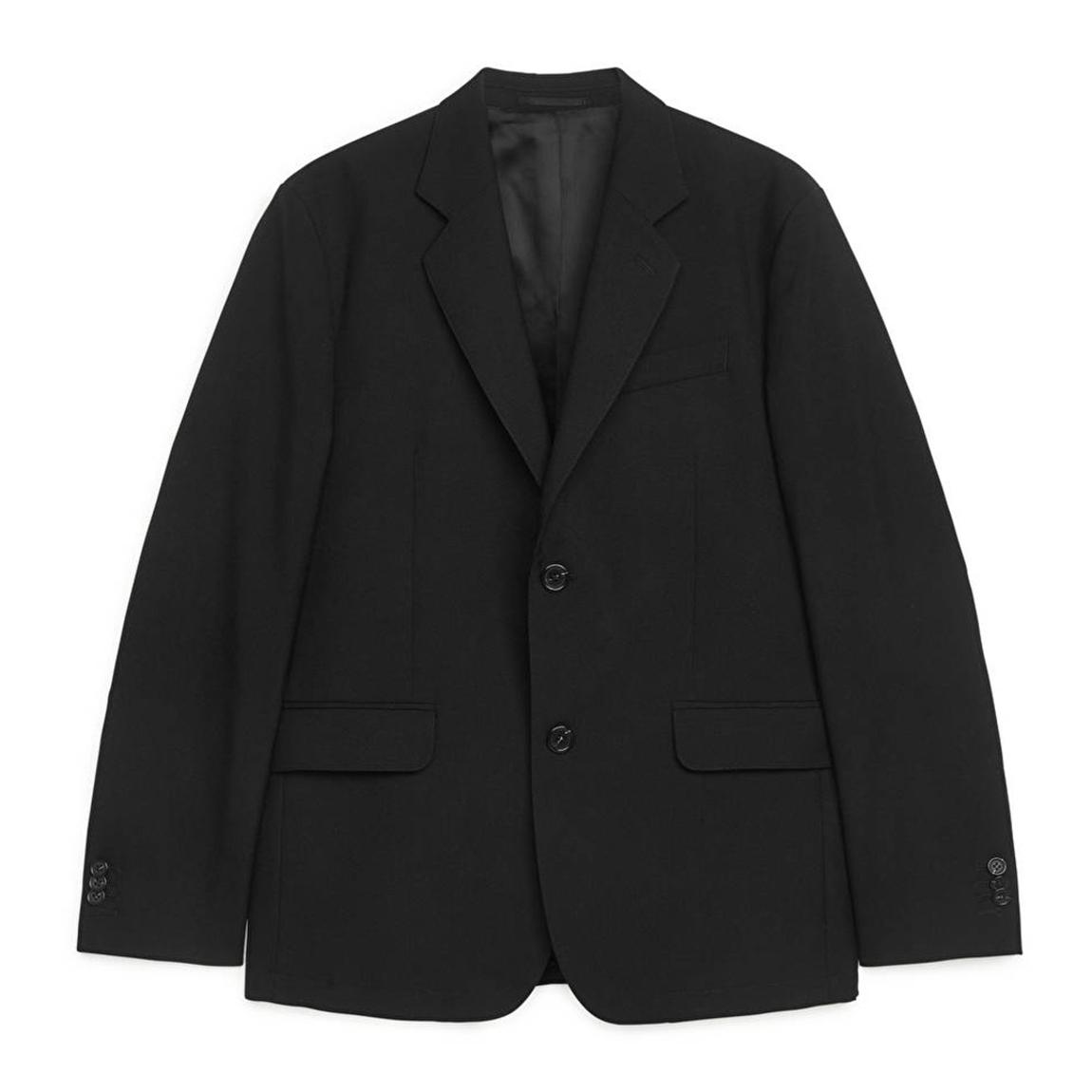 Men's Black Notched Lapel Blazer main product photo