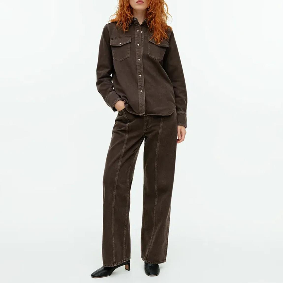 Dark Brown Denim Shirt main product photo