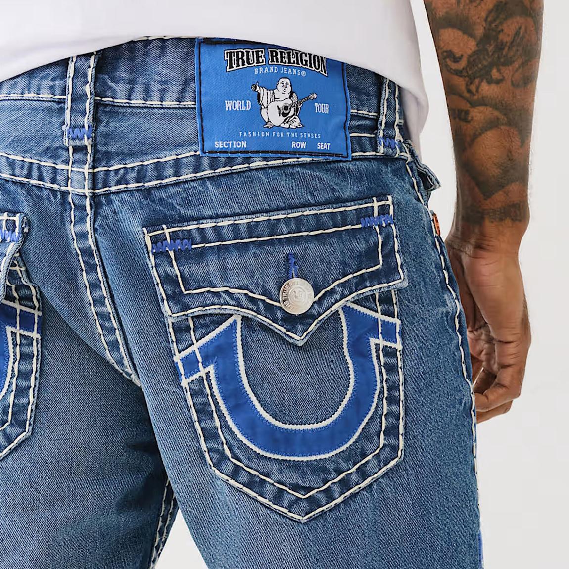 True Religion Blue Ricky Super T Flap Jeans - BrandAlley
