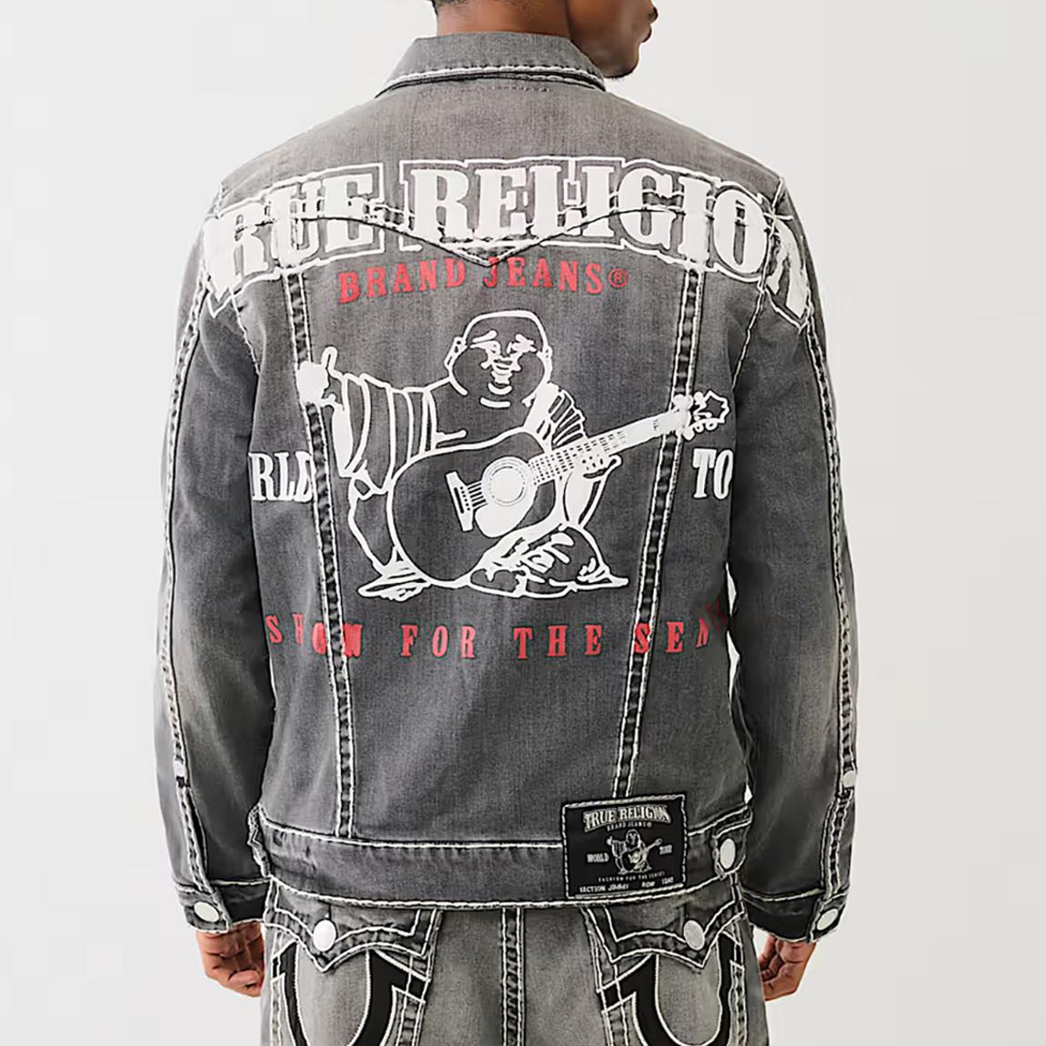 【希少】 True Religion Jimmy SuperT デニムジャケット True Religion Washed Grey Jimmy Super T Denim Jacket - BrandAlley