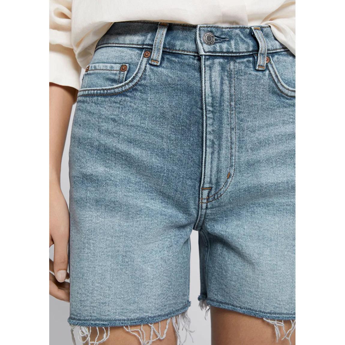 Light Blue Slim Cut Denim Shorts main product photo