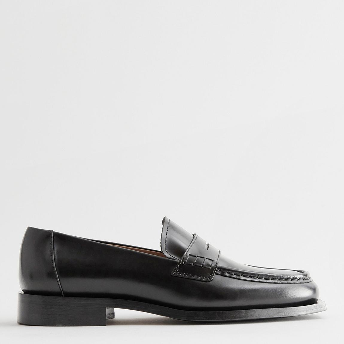 Black Leather Penny Loafers main product photo