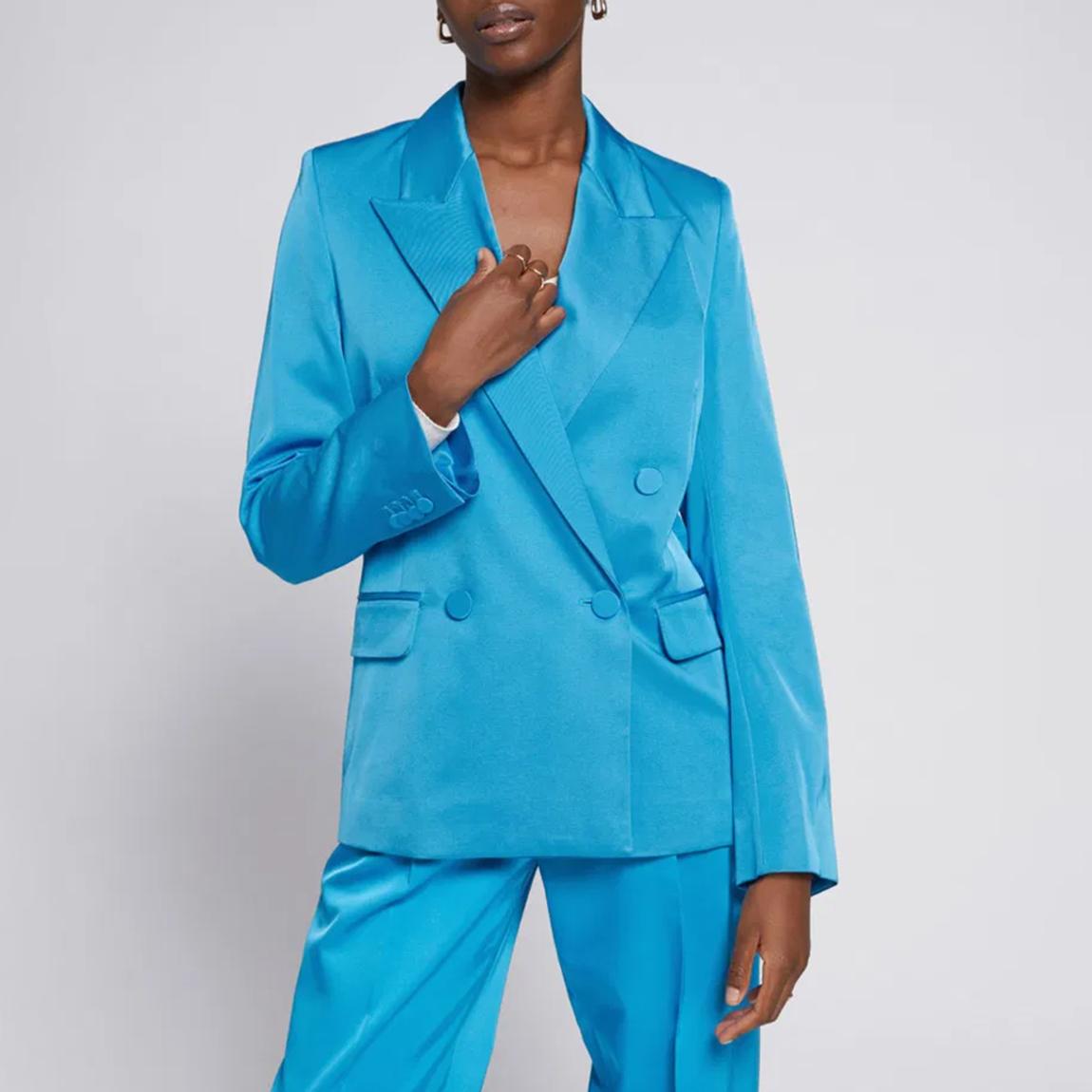 Cyan Tailored Double-Breasted Blazer main product photo