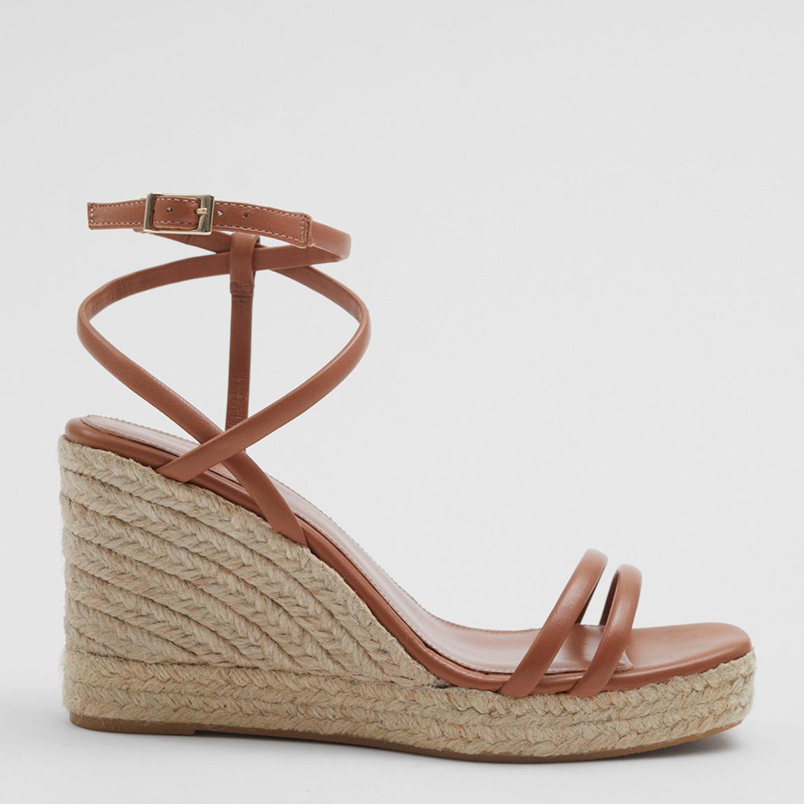 Camel Strappy Espadrille Heels main product photo