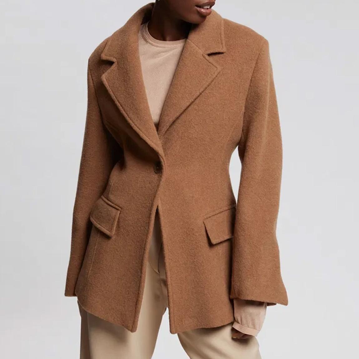 Coffee Wool Blend Blazer main product photo