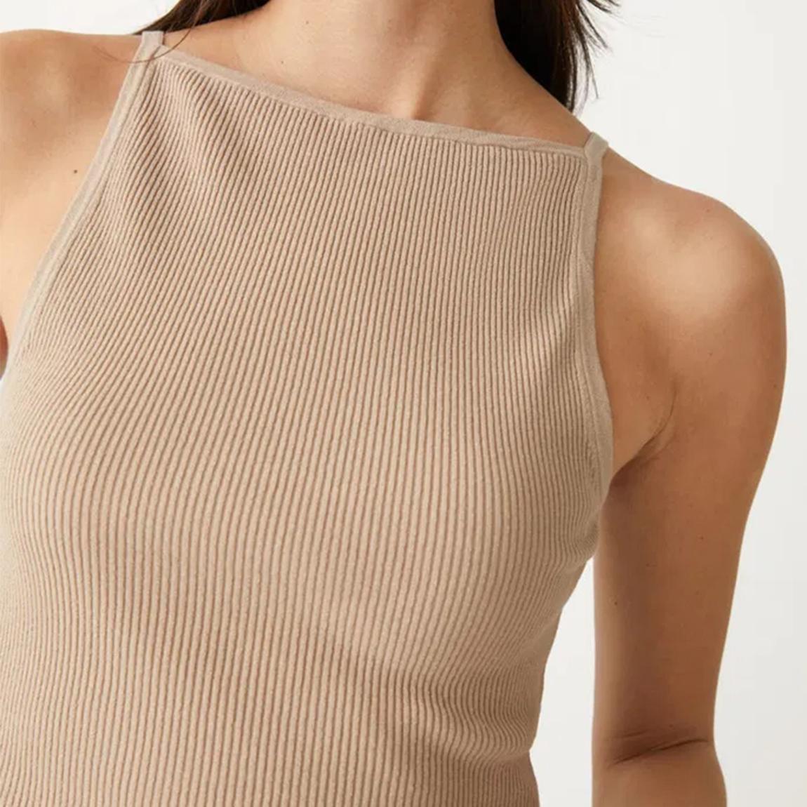 Taupe High Neck Cami Crop main product photo