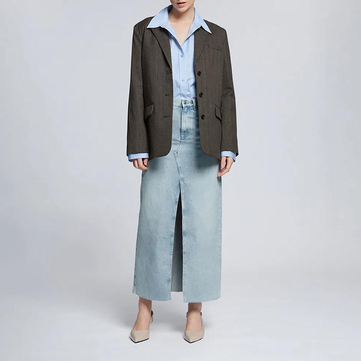 Grey Single Breasted Wool Blend Blazer main product photo