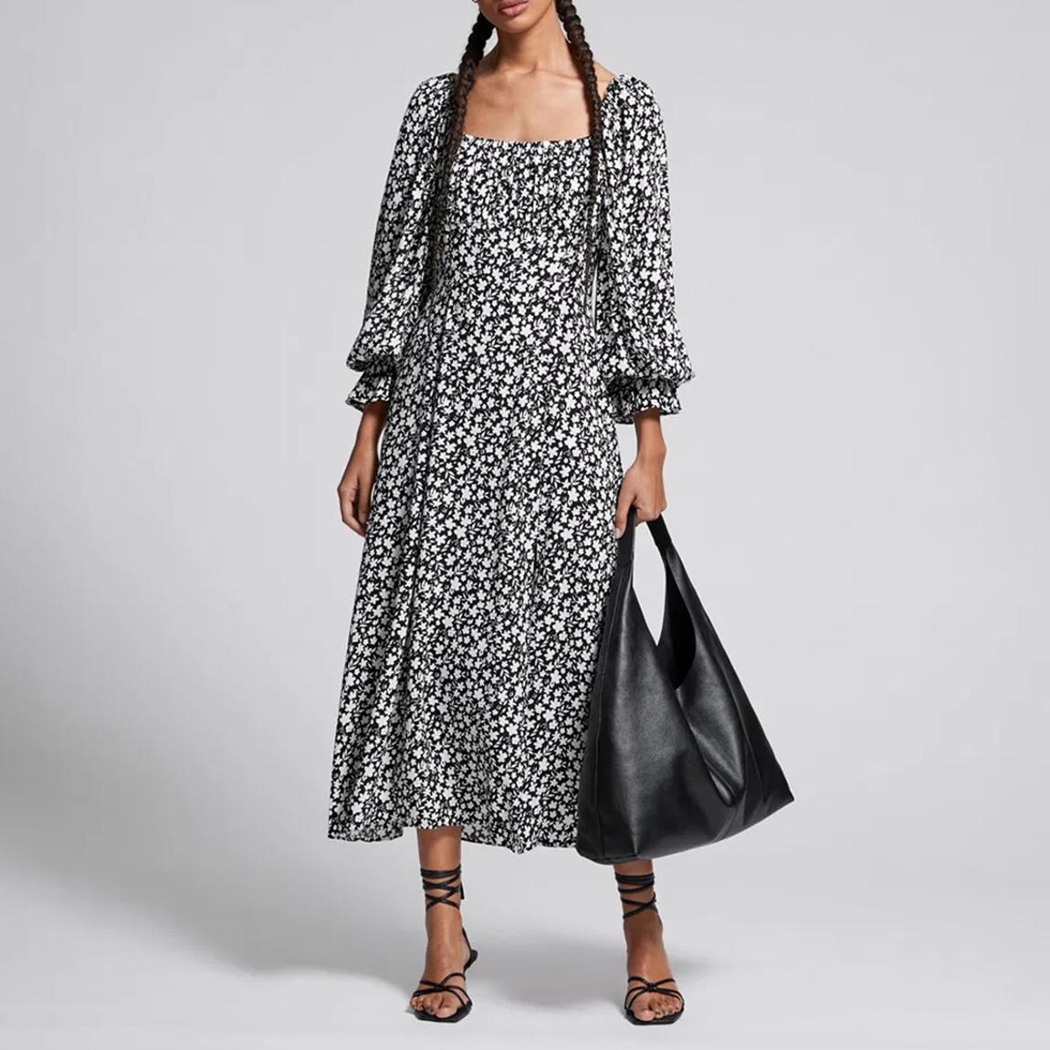Black Relaxed Printed Maxi Dress main product photo