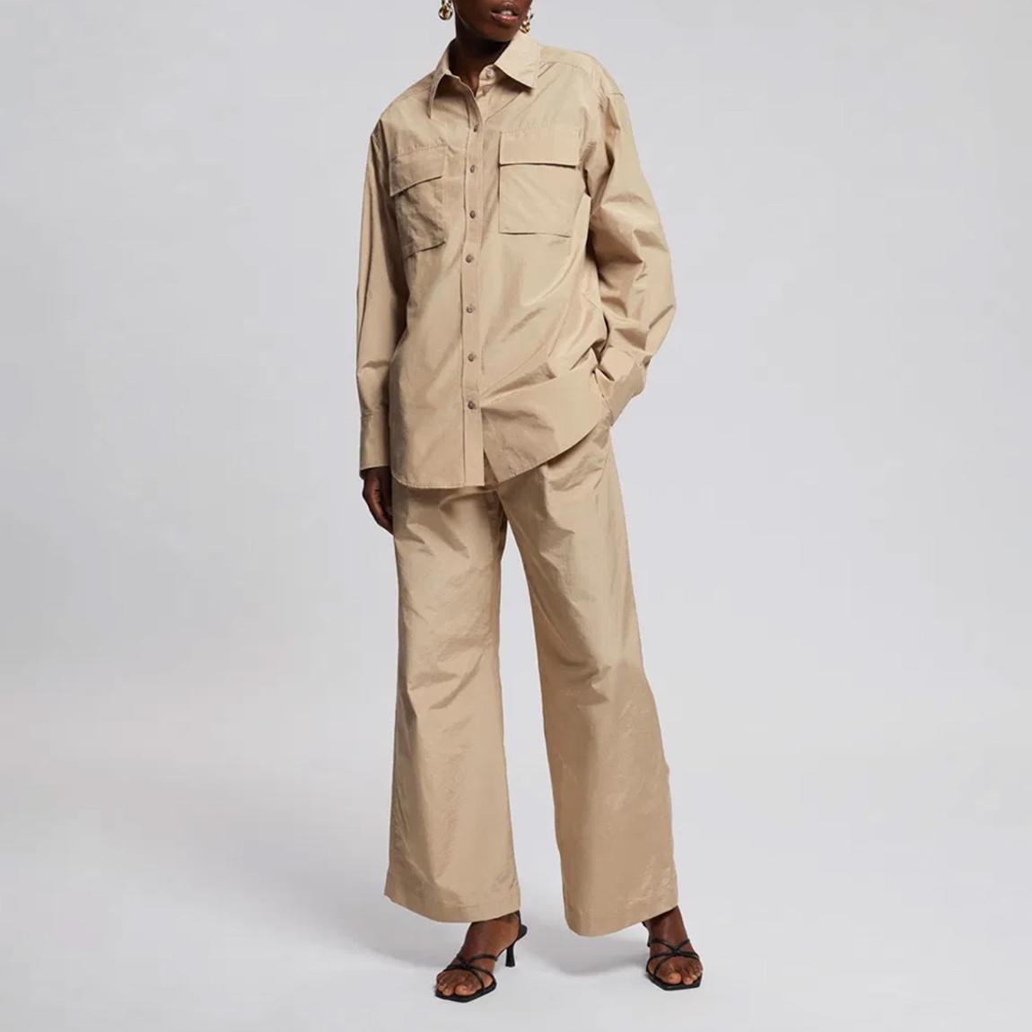 Beige Longline Overshirt main product photo