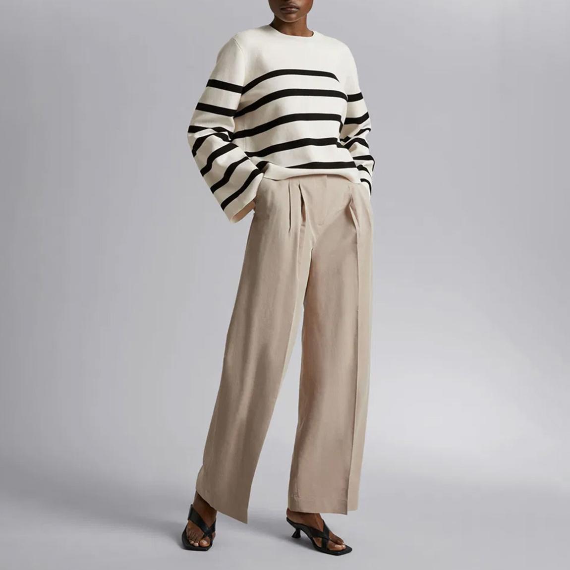 Ecru Relaxed Tailored Trousers main product photo