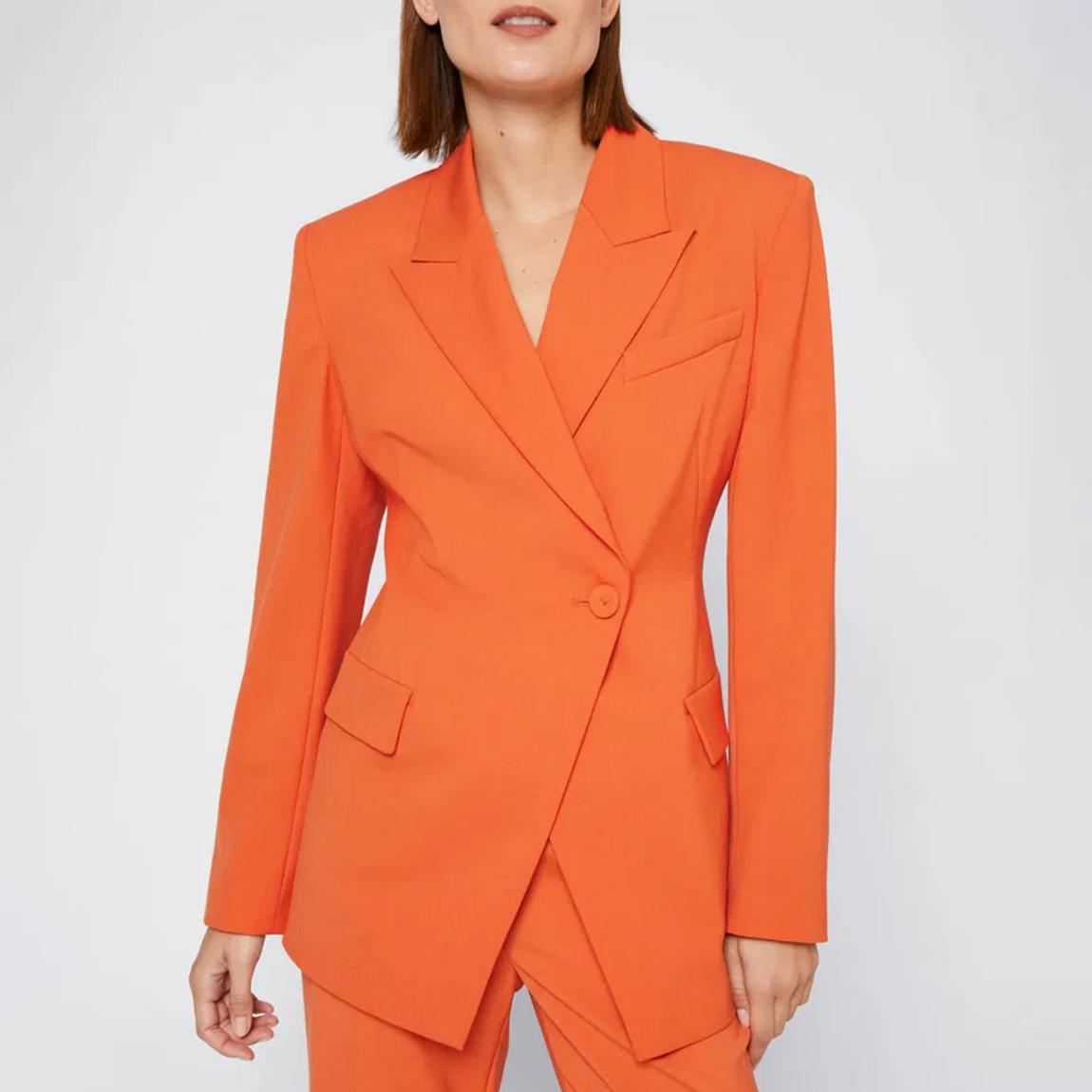 Orange Double Breasted Asymmetric Blazer main product photo