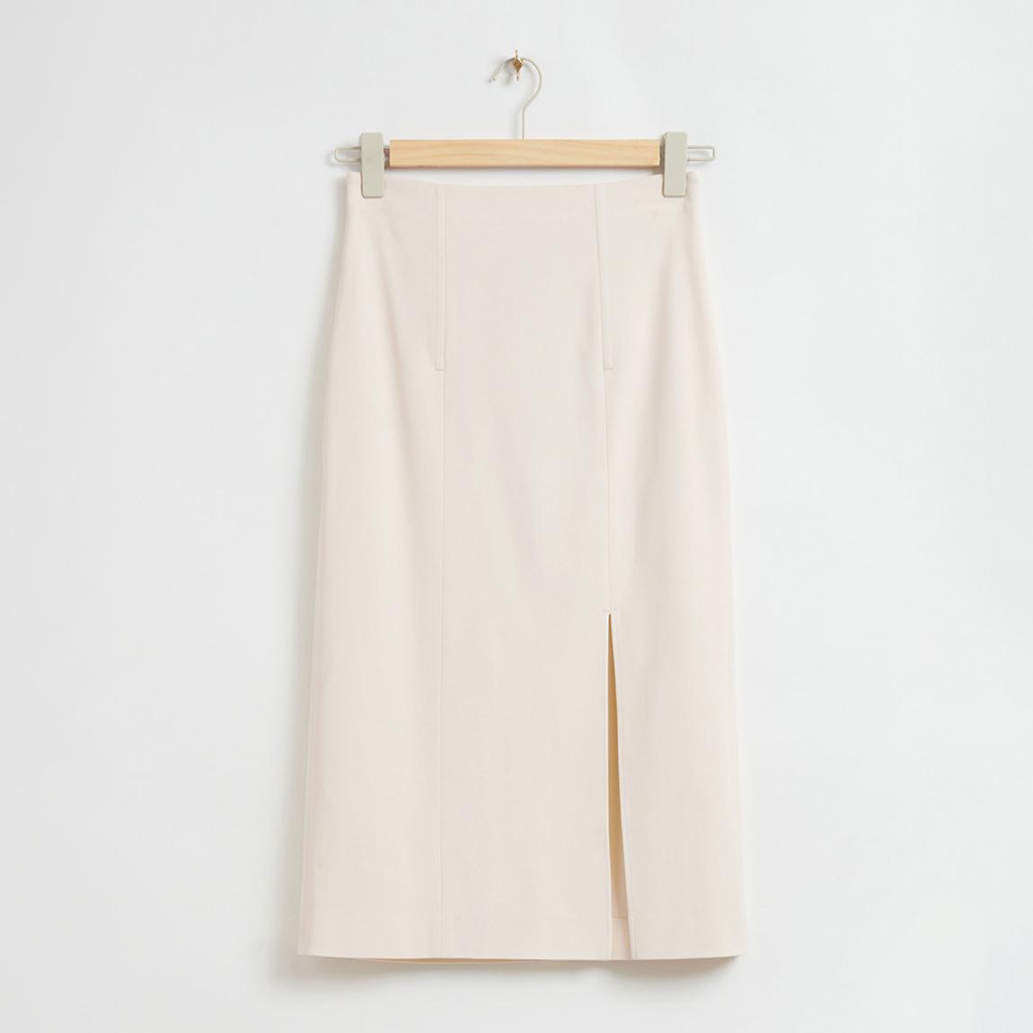 Ivory Thigh Split Midi Skirt main product photo