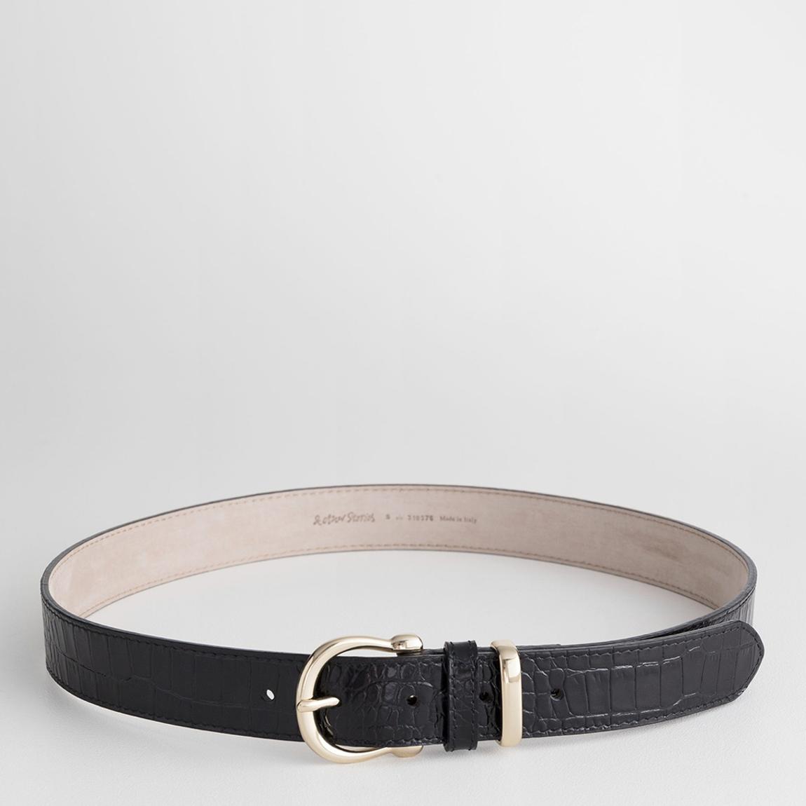 Black Leather Croc Waist Belt main product photo
