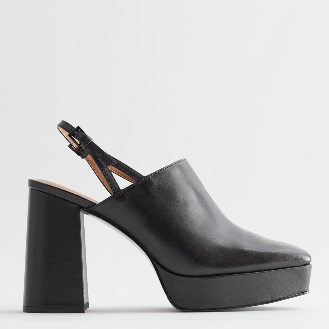 Black Leather Platform Heels main product photo