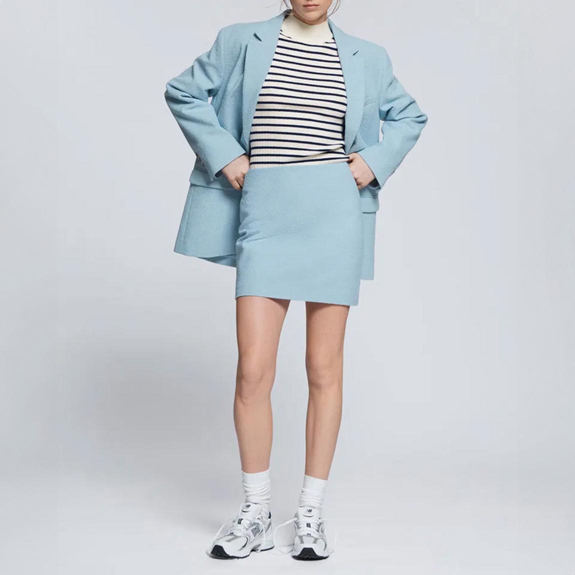 Baby Blue Tweed Mini Skirt main product photo