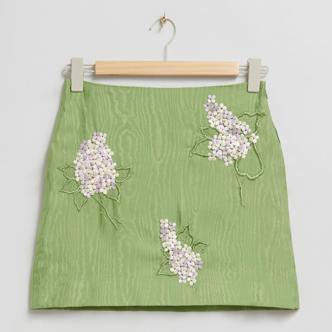 Green Embellished Mini Skirt main product photo