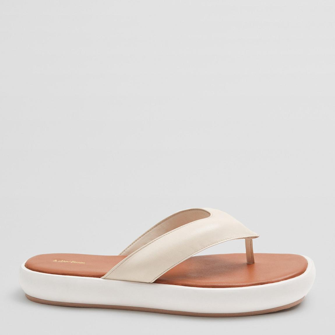 White Chunky Flip Flops main product photo