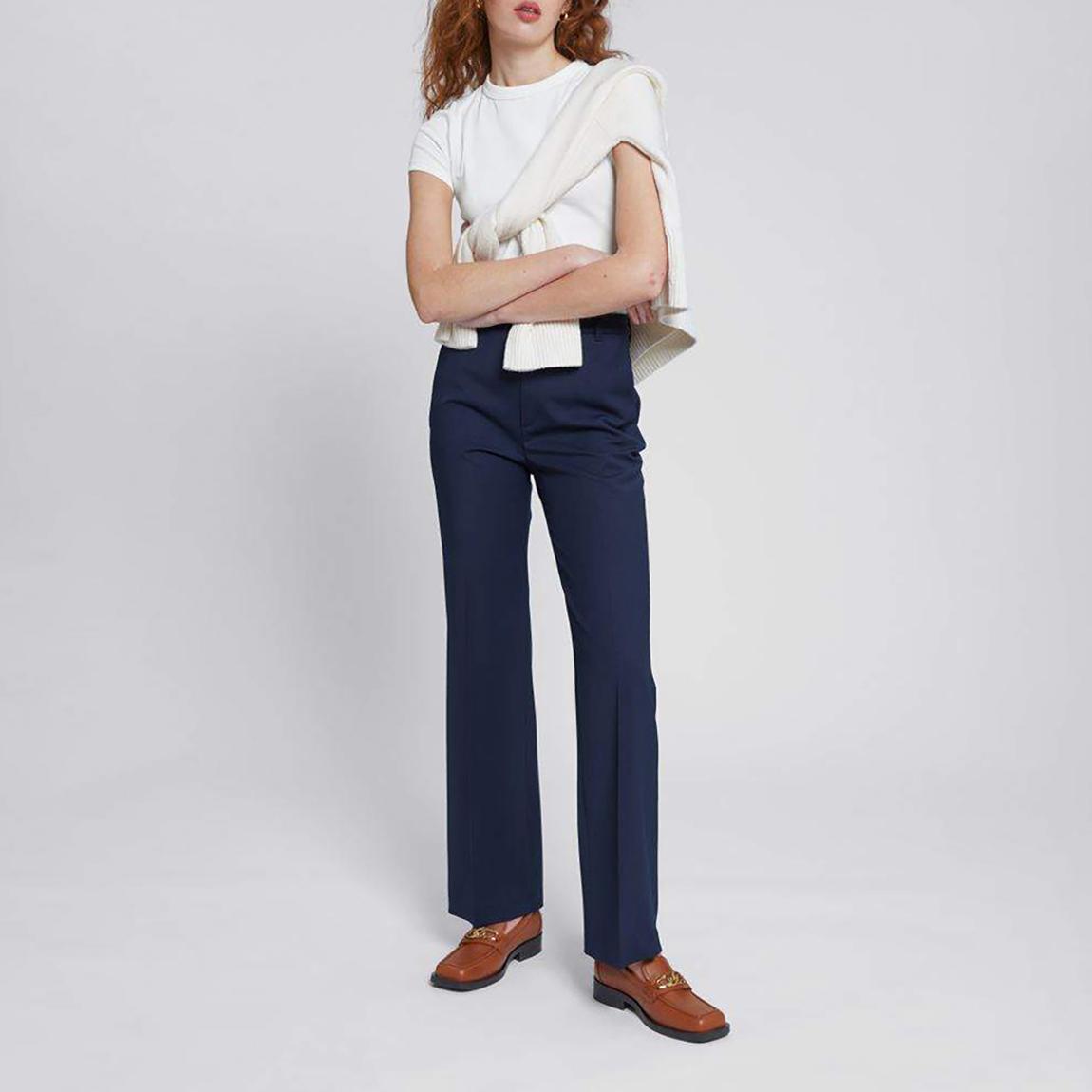 Navy Slim Wool Blend Trouser main product photo