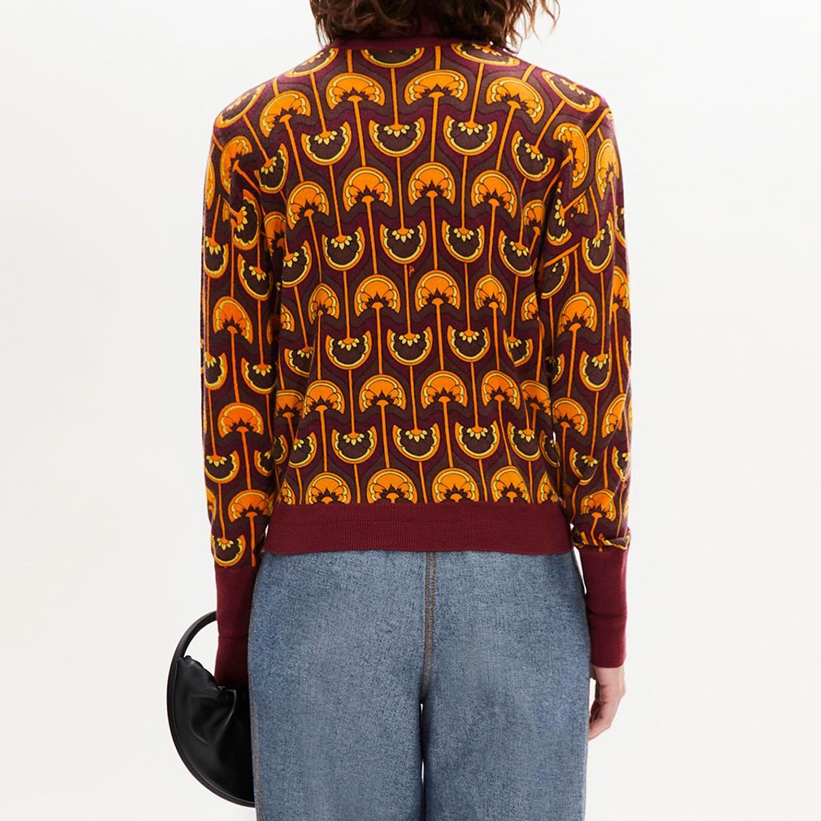 Orange Wool Cashmere Blend Printed Knit main product photo