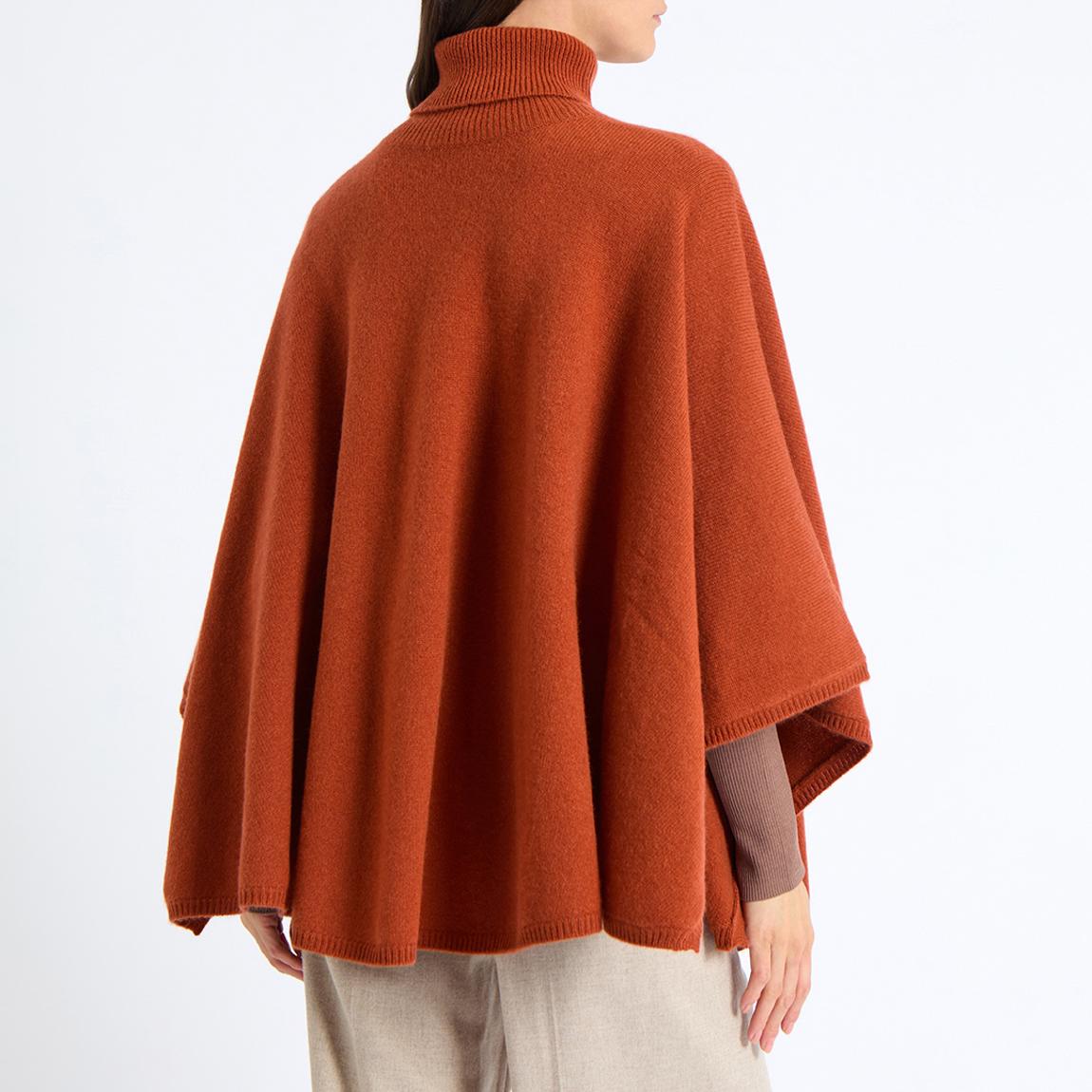 Copper Cashmere Roll Neck Poncho main product photo