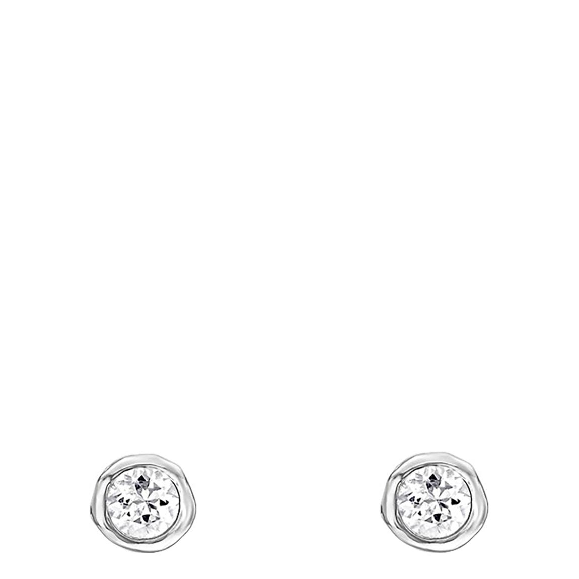 Silver 3mm White Sapphire Dewdrop Studs main product photo