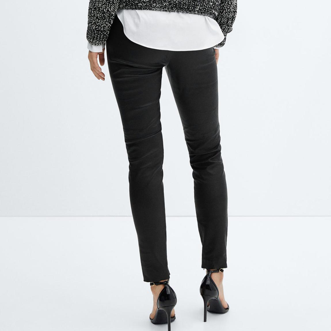Black Leather Leggings With Zip main product photo