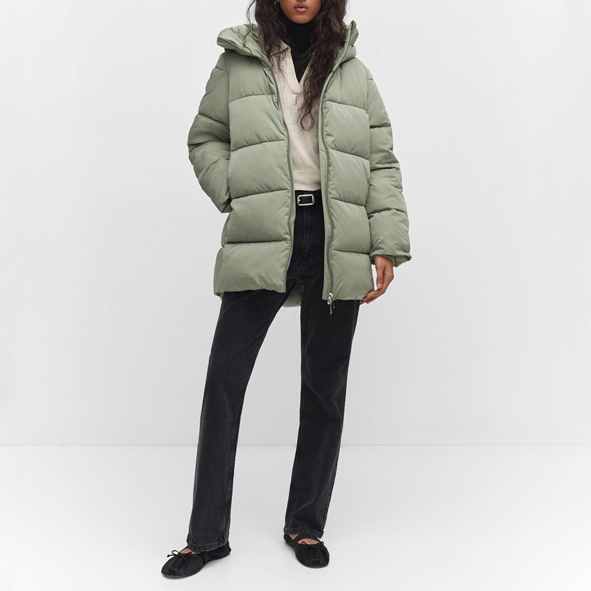 Green Hood Quilted Coat main product photo